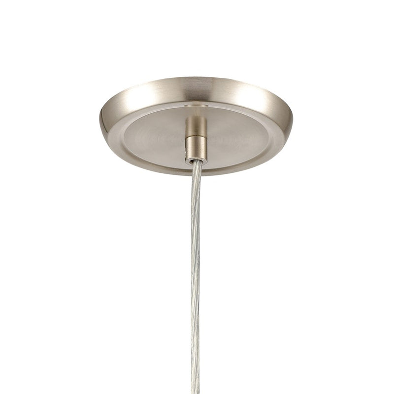 Atlas Lighting Miranda 5in 1-Light Mini Pendant | Modern Satin Nickel and White Seeded Glass | Kitchen Island & Dining Room | Model CL11641-NK