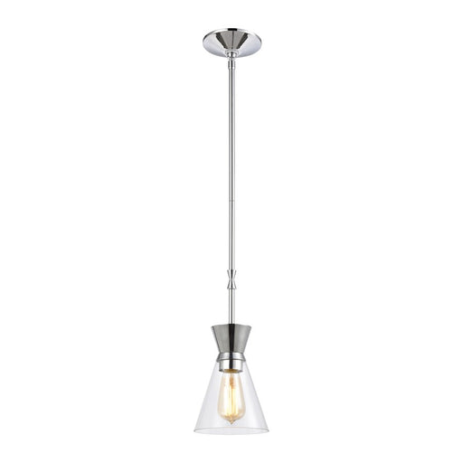 Atlas Lighting Modley 6'' Wide 1Lt Mini Pendant, Chrome/Clear