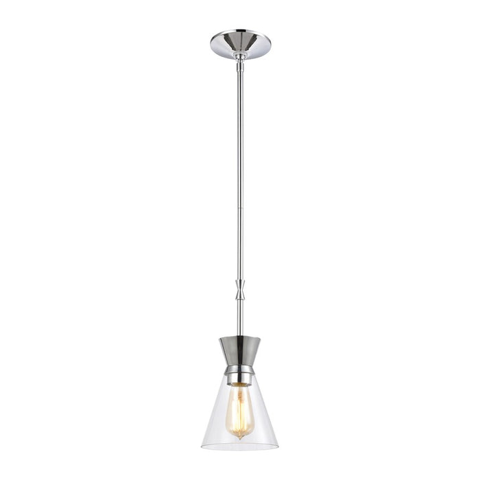 Atlas Lighting Modley 6'' Wide 1Lt Mini Pendant, Chrome/Clear