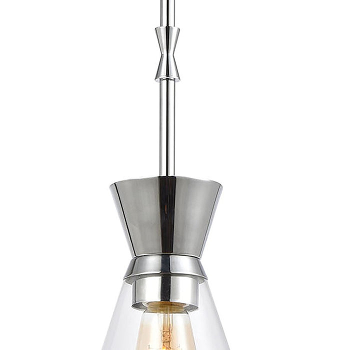 Atlas Lighting Modley 6'' Wide 1Lt Mini Pendant, Chrome/Clear