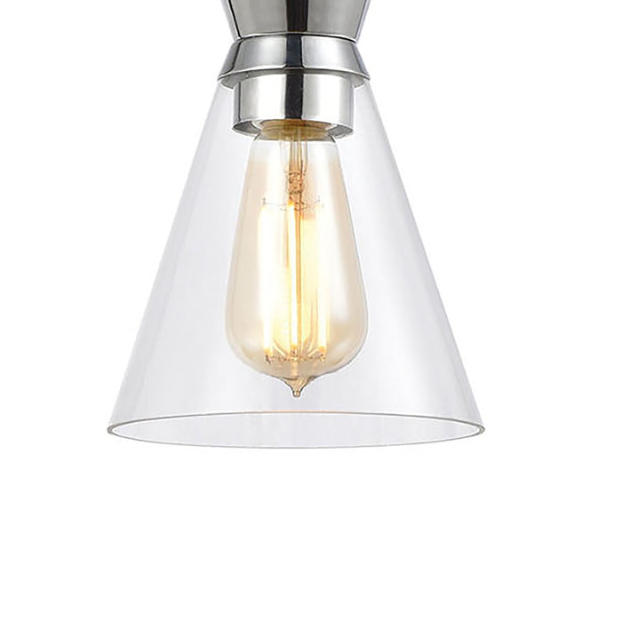 Atlas Lighting Modley 6'' Wide 1Lt Mini Pendant, Chrome/Clear