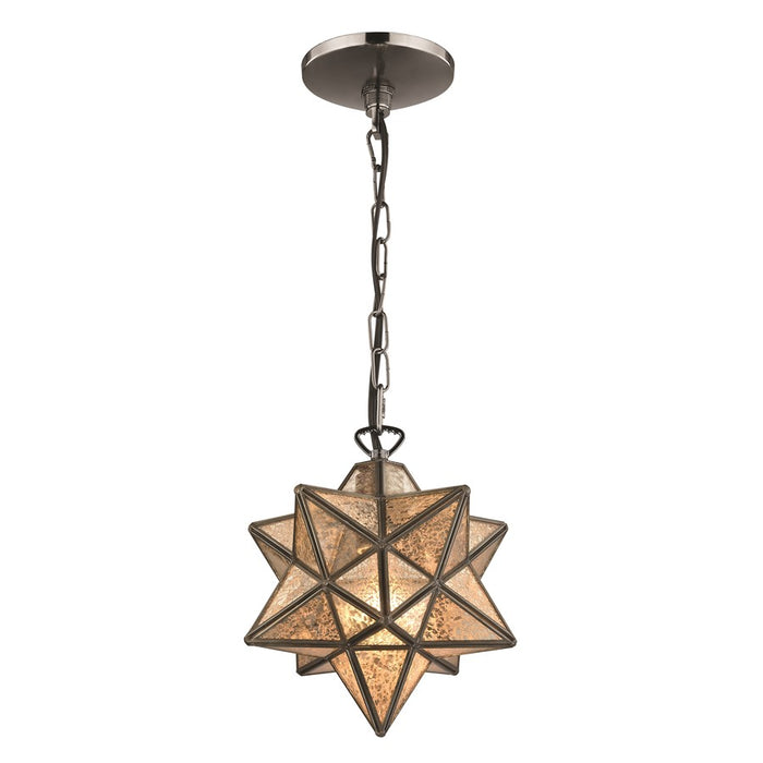 Atlas Lighting Moravian Star 9''W 1Lt Mini Pendant, Bronze/Mercury