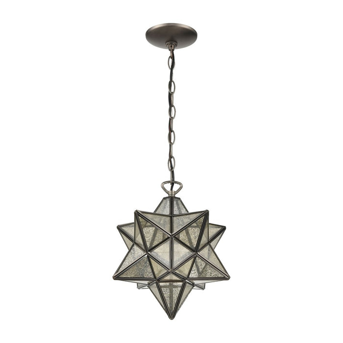 Atlas Lighting Moravian Star 9''W 1Lt Mini Pendant, Bronze/Mercury