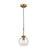 Atlas Lighting Mountain Creek 7''W 1Lt Mini Pendant, Brass/Clear