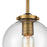 Atlas Lighting Mountain Creek 7''W 1Lt Mini Pendant, Brass/Clear