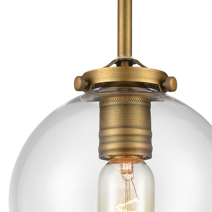 Atlas Lighting Mountain Creek 7''W 1Lt Mini Pendant, Brass/Clear