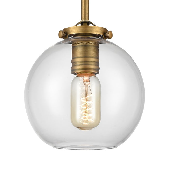 Atlas Lighting Mountain Creek 7''W 1Lt Mini Pendant, Brass/Clear