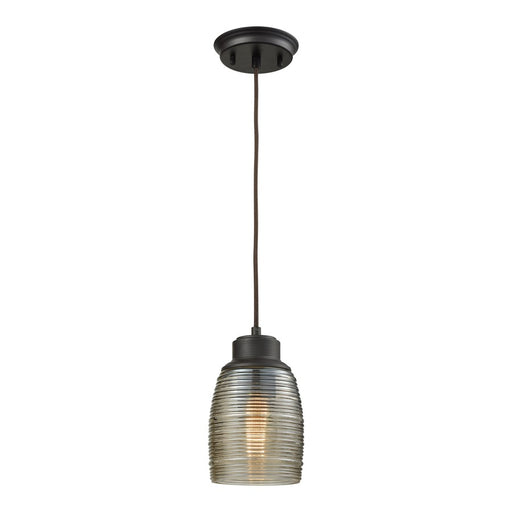 Atlas Lighting Muncie 5''W 1Lt Pendant, Bronze/Beige / Off White