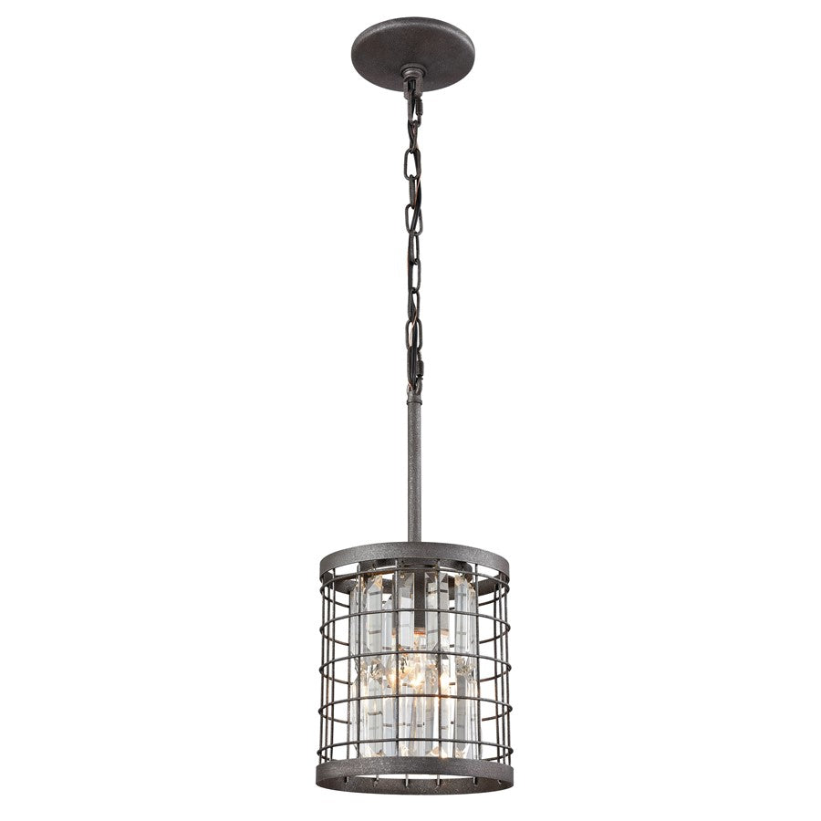 Atlas Lighting Nadina 7''W 1Lt Mini Pendant, Silverdust Iron/Gray