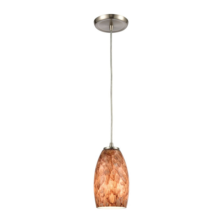 Atlas Lighting Nature's Collage 5''W 1Lt Mini Pendant, Nickel/Brown