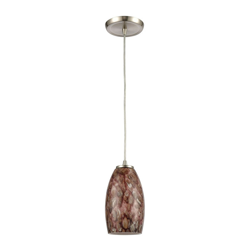 Atlas Lighting Nature's Collage 5in 1-Light Mini Pendant | Transitional Brown Glass and Satin Nickel | Kitchen Island & Dining | Model CL11651-BN
