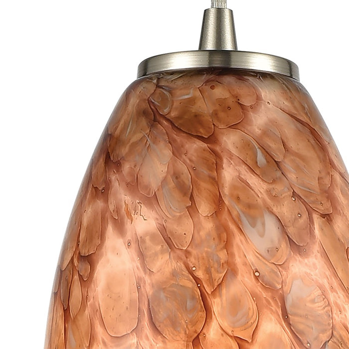 Atlas Lighting Nature's Collage 5''W 1Lt Mini Pendant, Nickel/Brown