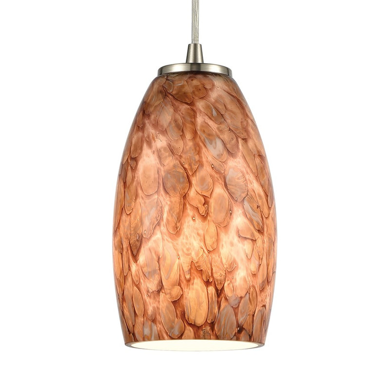 Atlas Lighting Nature's Collage 5in 1-Light Mini Pendant | Transitional Brown Glass and Satin Nickel | Kitchen Island & Dining | Model CL11651-BN