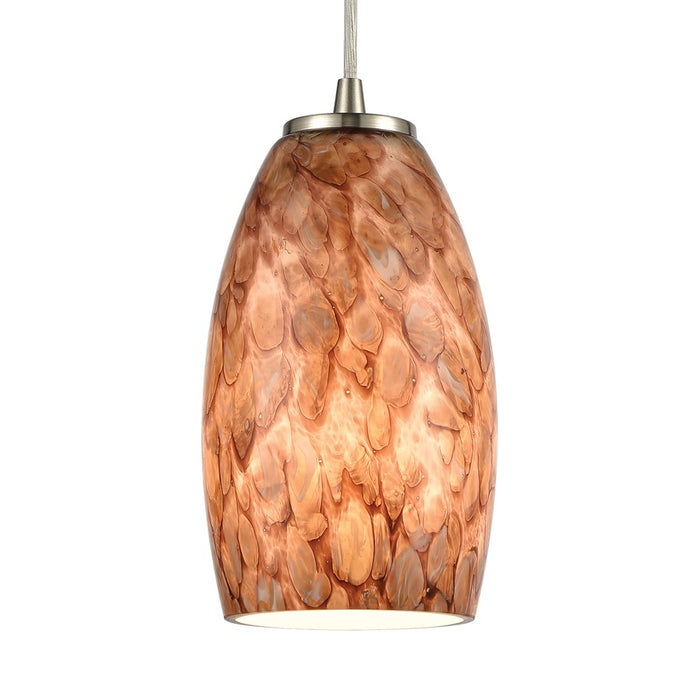 Atlas Lighting Nature's Collage 5''W 1Lt Mini Pendant, Nickel/Brown
