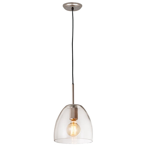 Atlas Lighting Netta 10'' Wide 1Lt Mini Pendant, Satin Nickel/Clear