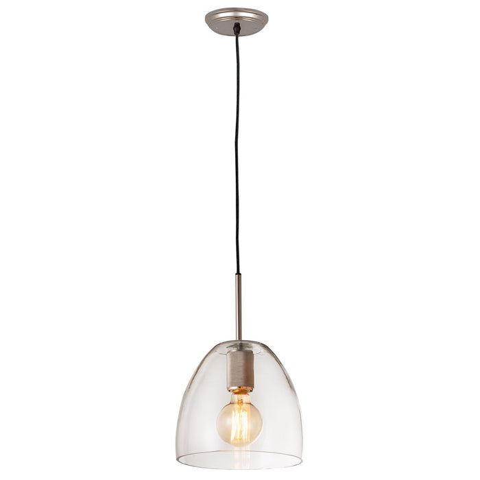 Atlas Lighting Netta 10'' Wide 1Lt Mini Pendant, Satin Nickel/Clear