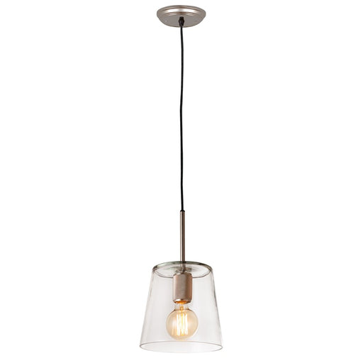 Atlas Lighting Netta 8'' Wide 1Lt Mini Pendant, Satin Nickel/Clear