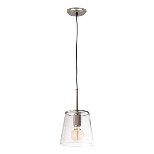 Atlas Lighting Netta 8'' Wide 1Lt Mini Pendant, Satin Nickel/Clear