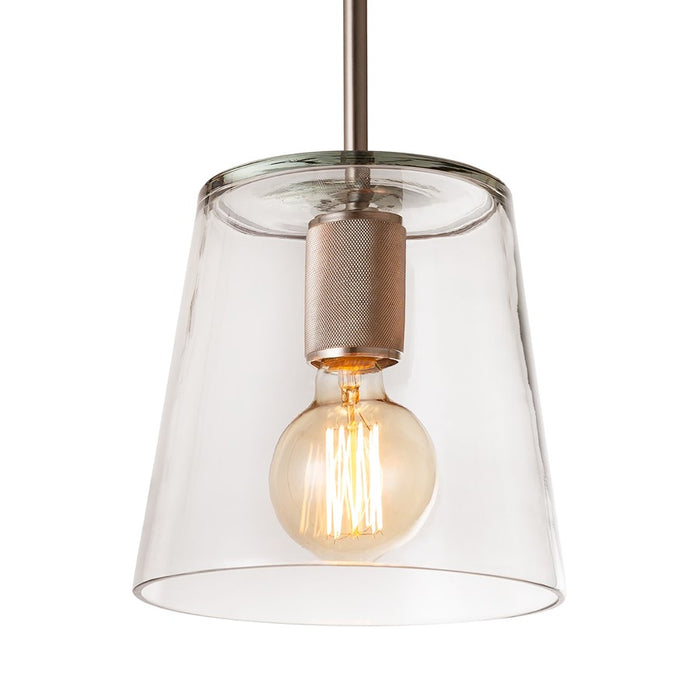 Atlas Lighting Netta 8'' Wide 1Lt Mini Pendant, Satin Nickel/Clear
