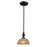 Atlas Lighting Norwich 8''W 1Lt Mini Pendant, Oiled Bronze/Amber