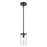 Atlas Lighting Oakland 4'' Wide 1Lt Mini Pendant, Black/Clear