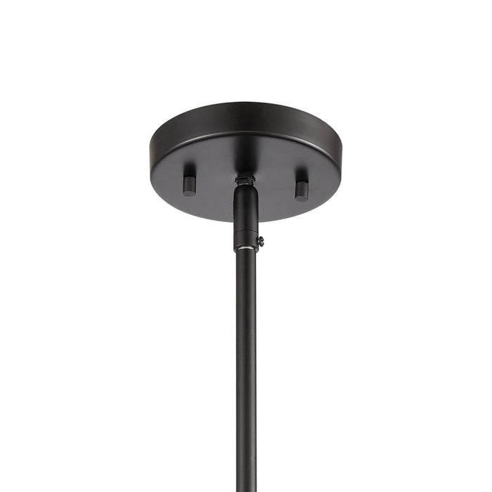 Atlas Lighting Oakland 4'' Wide 1Lt Mini Pendant, Black/Clear