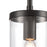 Atlas Lighting Oakland 4'' Wide 1Lt Mini Pendant, Black/Clear