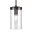 Atlas Lighting Oakland 4'' Wide 1Lt Mini Pendant, Black/Clear