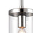 Atlas Lighting Oakland 4'' Wide 1Lt Mini Pendant, Chrome/Clear