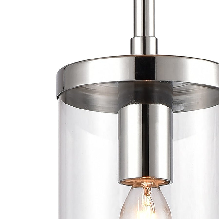Atlas Lighting Oakland 4'' Wide 1Lt Mini Pendant, Chrome/Clear