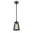 Atlas Lighting Open Louvers 6.75''W 1Lt Mini Pendant, Black/Clear