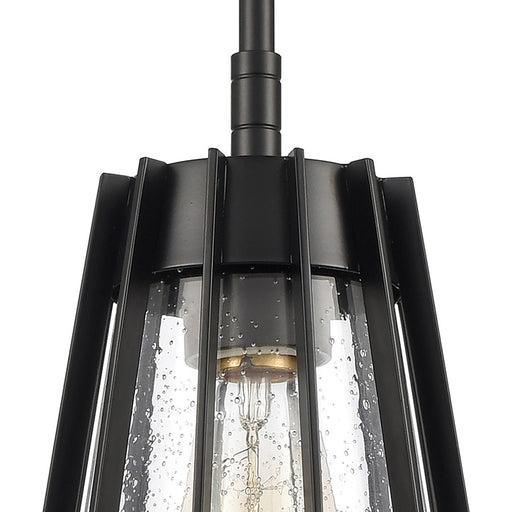 Atlas Lighting Open Louvers 6.75''W 1Lt Mini Pendant, Black/Clear