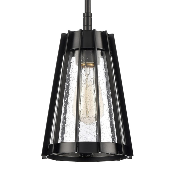 Atlas Lighting Open Louvers 6.75''W 1Lt Mini Pendant, Black/Clear