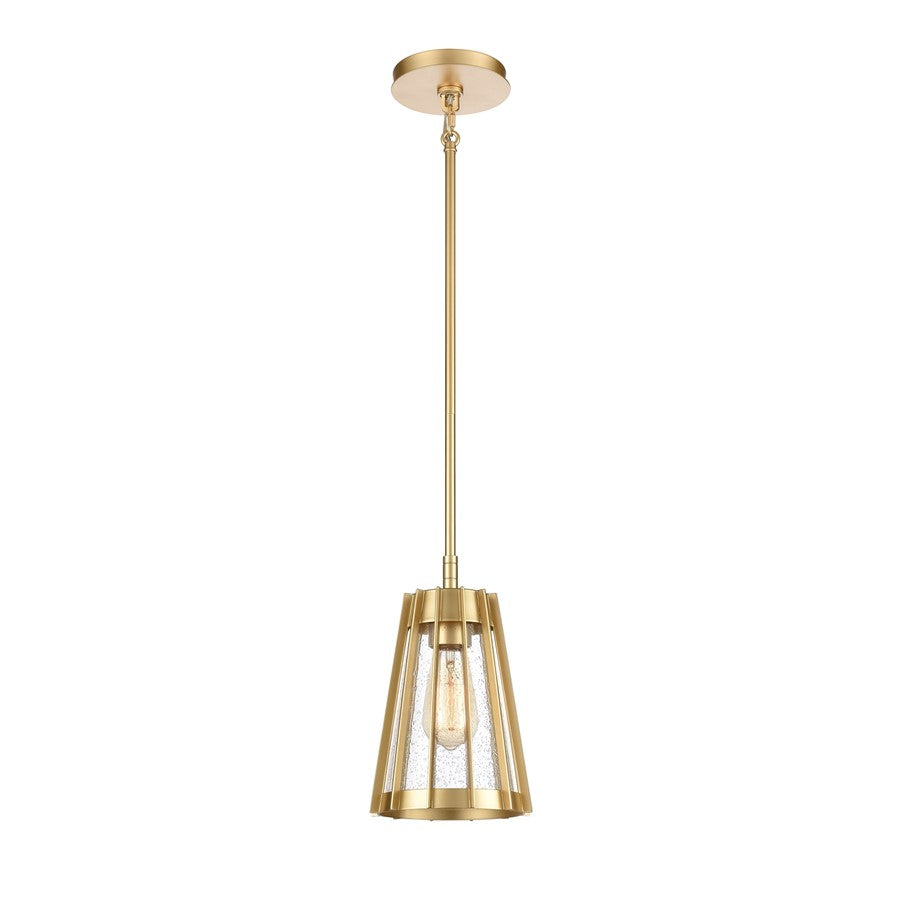 Atlas Lighting Open Louvers 6.75''W 1Lt Mini Pendant, Gold/Clear