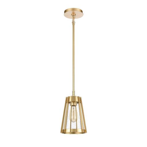 Atlas Lighting Open Louvers 6.75''W 1Lt Mini Pendant, Gold/Clear