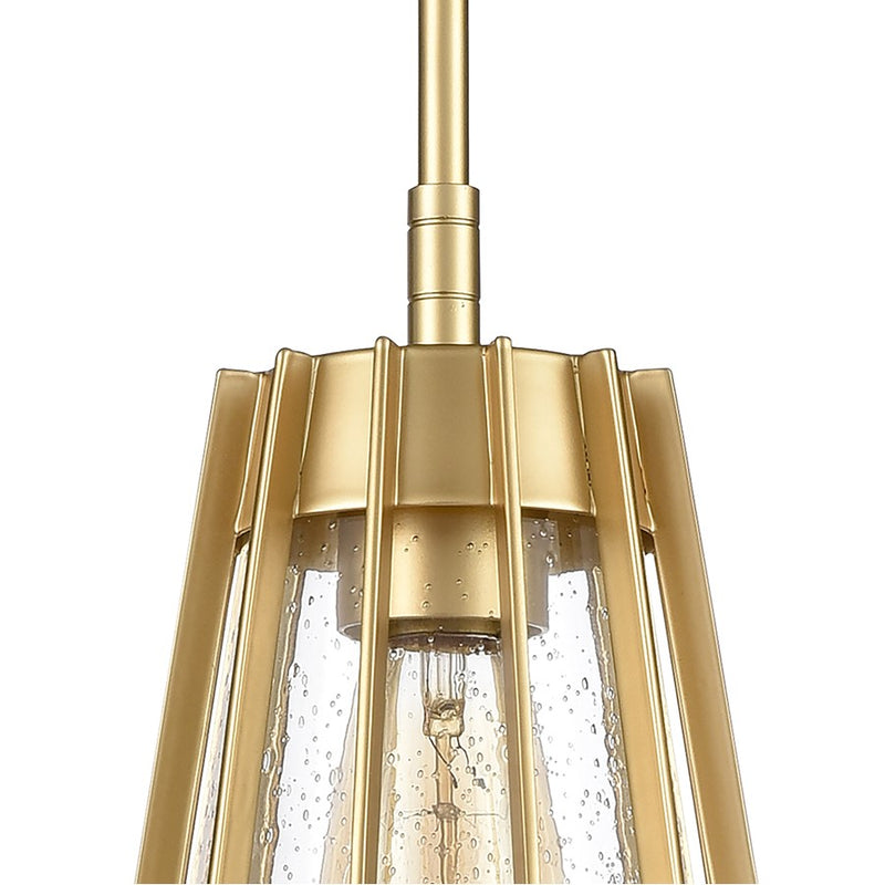 Atlas Lighting Open Louvers 6.75''W 1Lt Mini Pendant, Gold/Clear