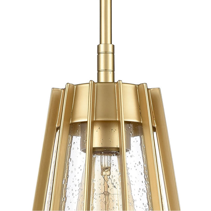 Atlas Lighting Open Louvers 6.75''W 1Lt Mini Pendant, Gold/Clear