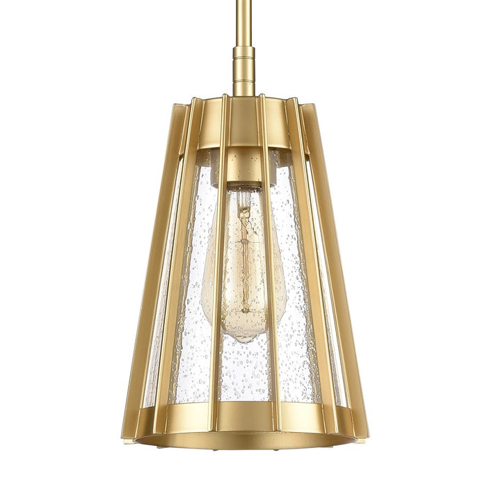 Atlas Lighting Open Louvers 6.75''W 1Lt Mini Pendant, Gold/Clear