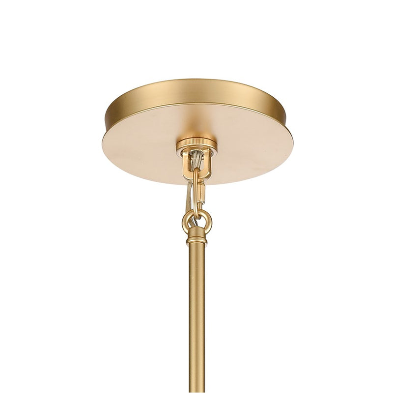 Atlas Lighting Open Louvers 6.75in 1-Light Mini Pendant | Modern Champagne Gold and Clear Seeded Glass | Kitchen Island & Dining | Model CL11656-GD