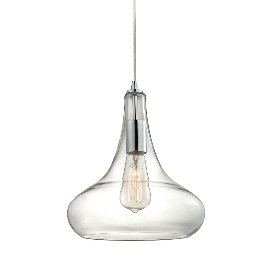 Atlas Lighting Orbital 10'' Wide 1Lt Pendant, Polished Chrome/Clear