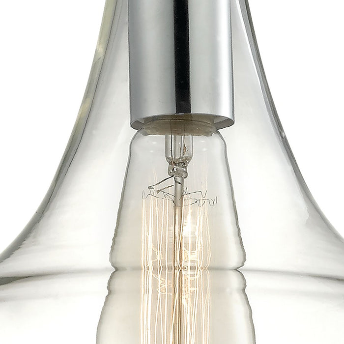 Atlas Lighting Orbital 10'' Wide 1Lt Pendant, Polished Chrome/Clear
