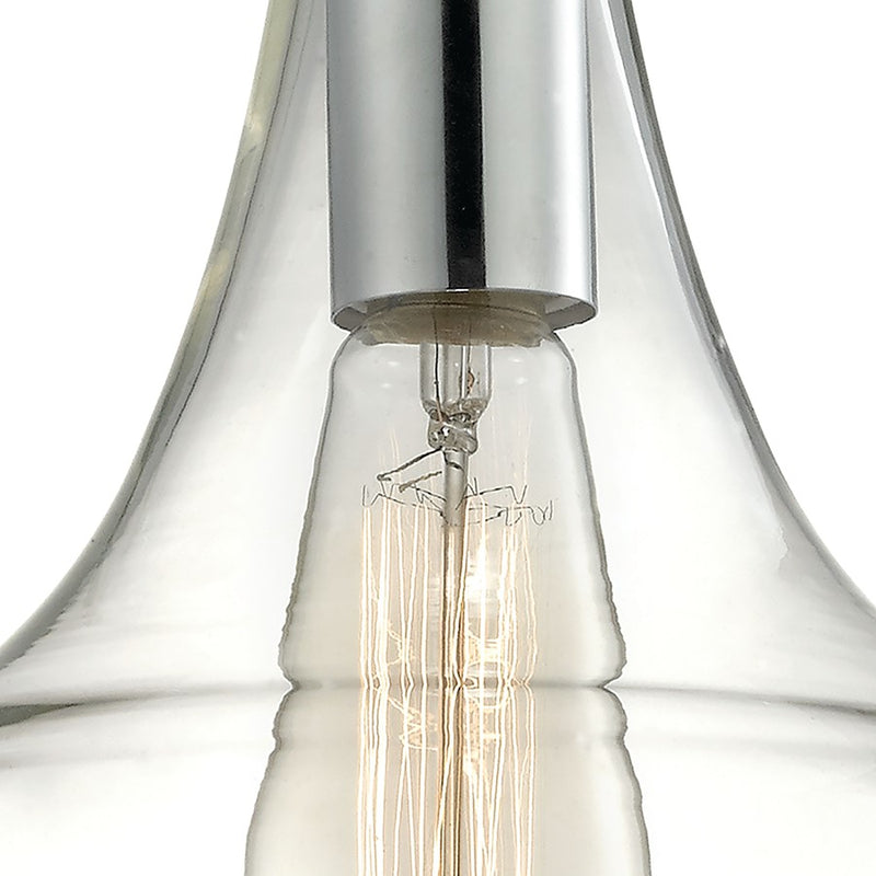 Atlas Lighting Orbital 10in 1-Light Pendant | Modern Polished Chrome and Clear Glass | Kitchen Island & Dining Room | Model CL11657-CH