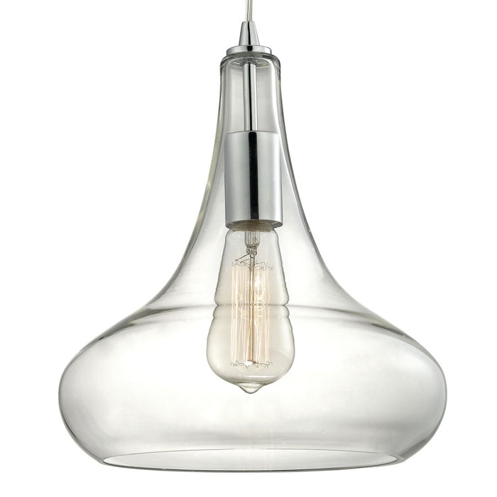 Atlas Lighting Orbital 10'' Wide 1Lt Pendant, Polished Chrome/Clear