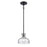Atlas Lighting Orinoco 8'' Wide 1Lt Mini Pendant, Matte Black/Clear