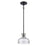Atlas Lighting Orinoco 8'' Wide 1Lt Mini Pendant, Matte Black/Clear