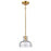 Atlas Lighting Orinoco 8'' Wide 1Lt Mini Pendant, Satin Brass/Clear