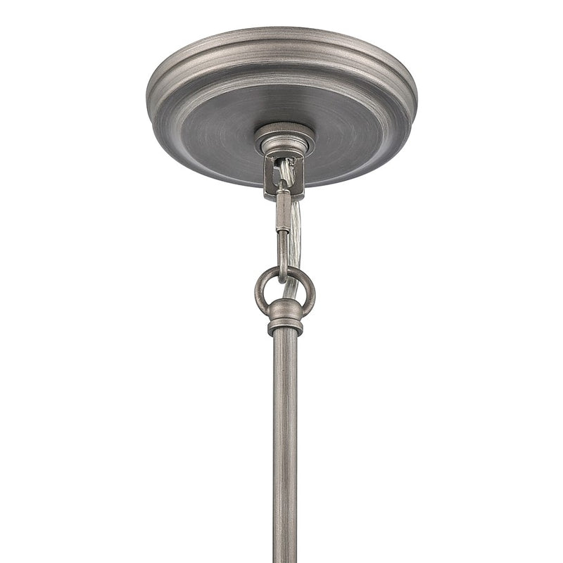 Atlas Lighting Orinoco 8in 1-Light Mini Pendant | Traditional Weathered Zinc and Clear Glass | Kitchen Island & Dining Room | Model CL11658-SV