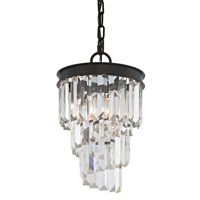Atlas Lighting Palacial 8in 1-Light Mini Pendant | Traditional Oil Rubbed Bronze and Clear Crystal | Kitchen Island & Dining Room | Model CL11659-BZ