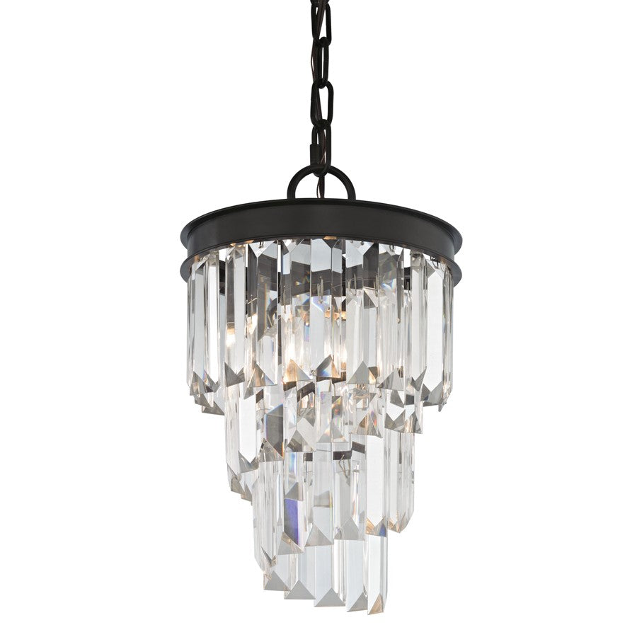 Atlas Lighting Palacial 12'' Wide 1Lt Mini Pendant, Bronze/Clear