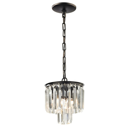 Atlas Lighting Palacial 9" Wide 1Lt Mini Pendant, Bronze/Clear